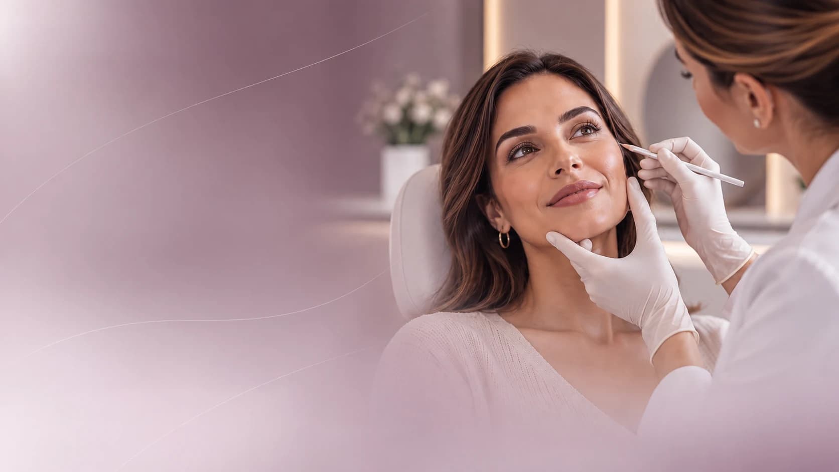 Aplicação de bioestimulador de colágeno para firmeza da pele facial